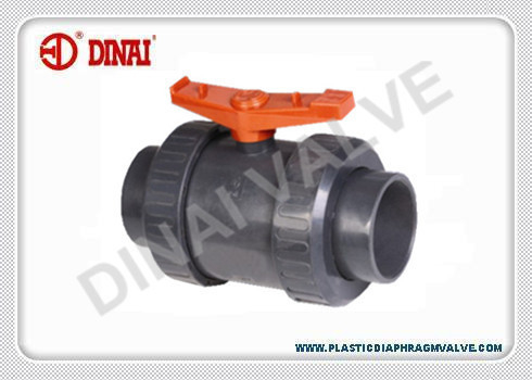 PP / FRPP double union socket ball Valve PN1.0Mpa DIN / ANSI / JIS Plastic Ball Valve