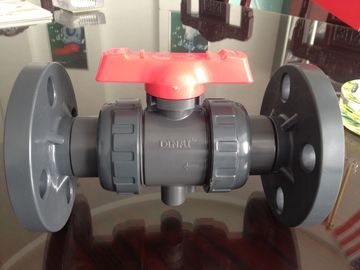 PN10 bar UPVC plastic flange ball valve,1/2&quot; to 12” DIN,ANSI,JIS worm gear operation