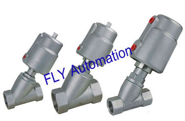2000 Threaded Port 2/2 Way Angle Seat Valve Integrated Pneumatic PPS Actuator