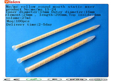 me/ms 13-24 round mouth yellow static mixer , mixing tube , plastic mixing nozzle
