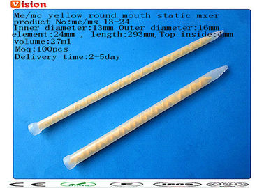 me/ms 13-24 round mouth yellow static mixer , mixing tube , plastic mixing nozzle