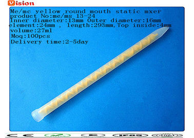 me/ms 13-24 round mouth yellow static mixer , mixing tube , plastic mixing nozzle