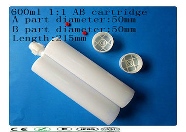 Dispensing Double cartridge 600ml , Plastic AB Glue Cartridge