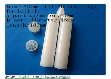 400 1:1 Plastic glue syringe barrel , AB glue cartridge , dual cartridge