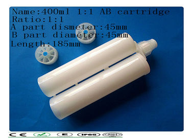 400 1:1 Plastic glue syringe barrel , AB glue cartridge , dual cartridge