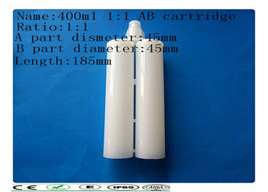 400 1:1 Plastic glue syringe barrel , AB glue cartridge , dual cartridge