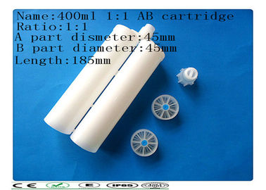 400 1:1 Plastic glue syringe barrel , AB glue cartridge , dual cartridge