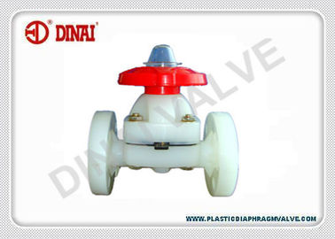 PVDF/PTFE plastic diaphragm valve, weir type, 1/2" to 10” DIN, ANSI#16.5, JIS10K flange connection, PN10