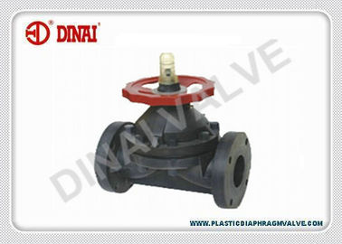 PP-GF/PTFE plastic diaphragm valve, weir type, 1/2" to 10” DIN, ANSI#16.5, JIS10K flange end, PN10