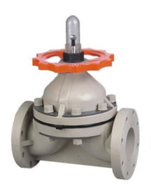 UPVC / PVC Diaphragm Valve Flange Connection Wheel Handle PN1.0Mpa JIS/DIN/ANSI