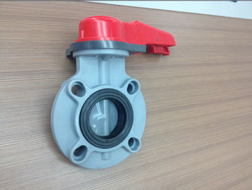 PP / FRPP Plastic Butterfly Valve Wafer Connection Electric Actuator 2"~20"