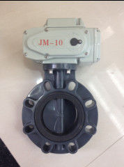 PPH butterfly Valve Wafer Connection Electric Actuator 1"~24"Plastic Butterfly Valve