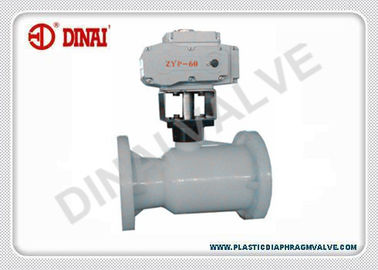 Electric Plastic Ball Valve DC24V AC220V , Regulating Type With Limit Switch
